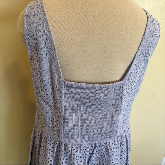 J Crew Button-Front Eyelet Dress Peri Shadow Size 10 - Picture 3 of 13